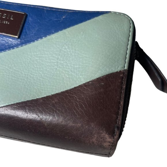 Fossil Blue Dawson Zip Wallet - Picture 7 of 9